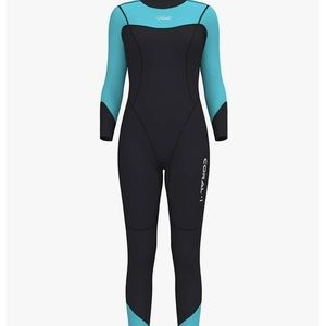 Full 3mm Neoprene Women’s Wetsuit Coral Black & Teal Size X-small